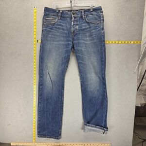 Esprit Jeans‎ Mens 34x34 Blue 1968 Straight Fit Button Fly Whiskers Honeycomb